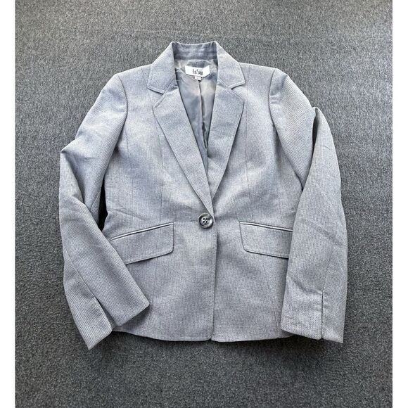 Vintage Le Suit‎ Blazer Womens 6 Gray Flecked Lined Suit Jacket - Picture 2 of 11
